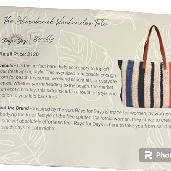 Beachly Exclusive Shorebreak Weekender Tote Vacay Essential Beach Trip Cruise - Picture 4 of 11